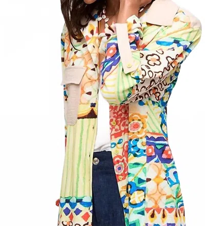 Aldo Martins Women's Celta Printed Button Up Sweater Shirt In Amarillo In Multi