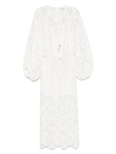 Zimmermann Womens Ivory Coco Lace Woven Midi Dress In White
