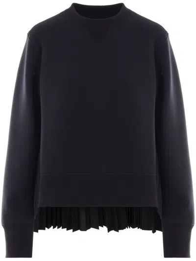 Sacai Cotton And Nylon Crewneck Sweater