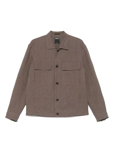 Zegna Linen Shirt With Buttoned Cuffs And Collar