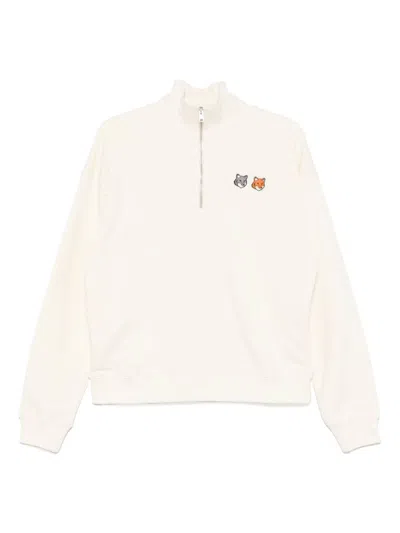Maison Kitsuné Double Bold Fox Head Half Zip Comfort Sweatshirt