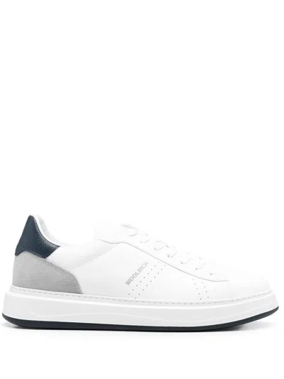 Woolrich Sneaker With Contrast Heel Panel In White