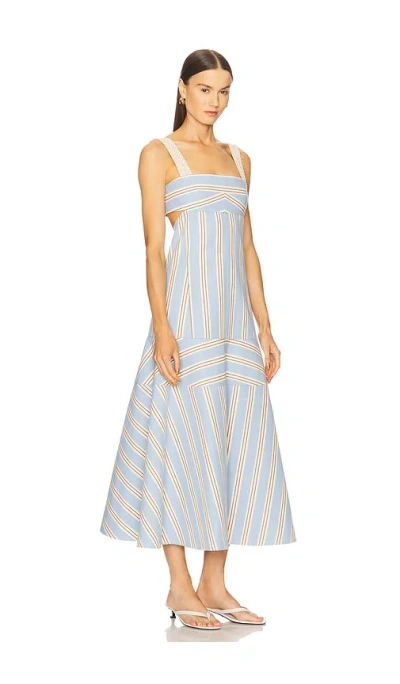Alexis Talette Striped Cutout Cotton Midi Dress
