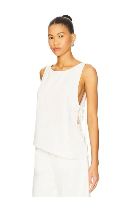 Grlfrnd Marion Tencel Side Tie Top In White