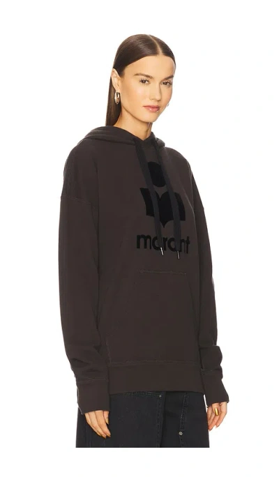 Isabel Marant Étoile Black Hoodie With Tonal Logo Print In Cotton Blend Woman In Brown