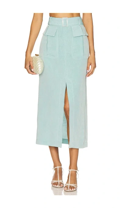 Matthew Bruch Belted Maxi Pencil Skirt