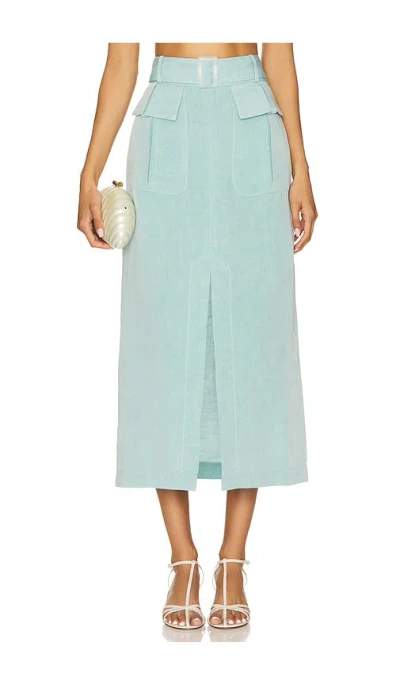 Matthew Bruch Belted Maxi Pencil Skirt