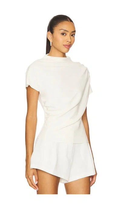 Line & Dot X Revolve Walker Draped Top In White