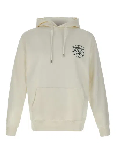 Drôle De Monsieur Embroidered-motif Cotton Hoodie In Neutral