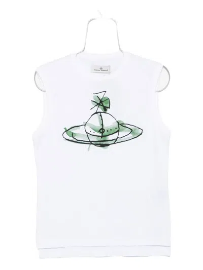 Vivienne Westwood Orb-print Tank Top In White