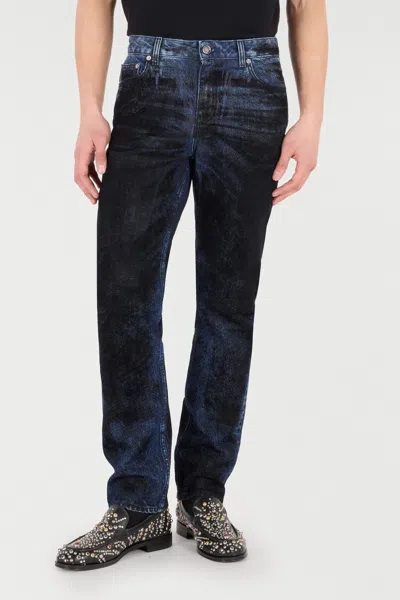 Roberto Cavalli Jeans With Contrasting Discoloration Detailing In Blue