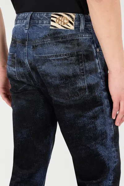 Roberto Cavalli Jeans With Contrasting Discoloration Detailing In Blue