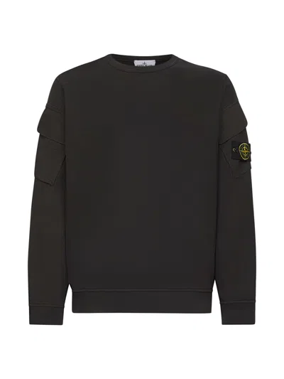 Stone Island Men Grey Cotton Crewneck Sweatshirt