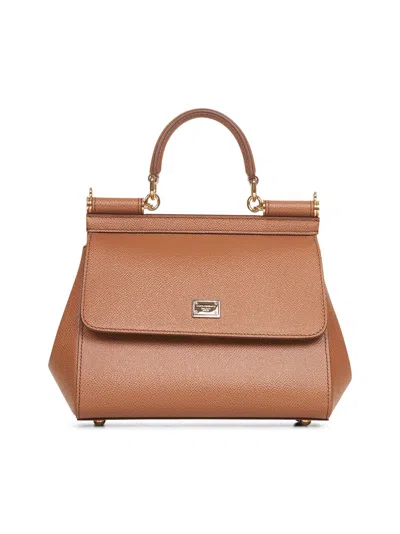 Dolce & Gabbana Borsa A Mano Sicily Media Cammello