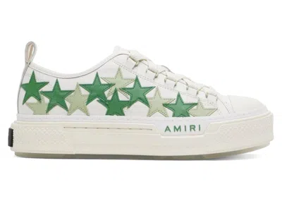 Pre-owned Amiri Men's  Stars Court Low Sneakers In Green/white In Multi