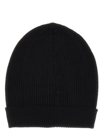 Rick Owens Ribbed Texture Folded Brim Hat In Black