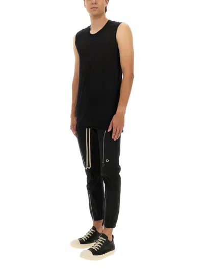 Rick Owens Round Neck Sleeveless Top In Light Fabric In Black