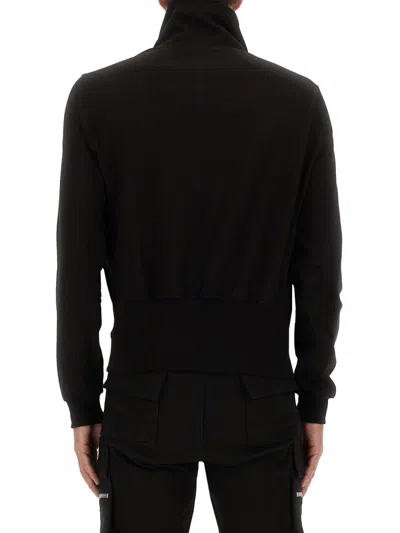 Rick Owens Bauhaus Organic Cotton Zip-up Sweatshirt In Black