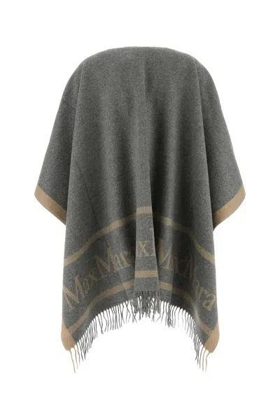 Max Mara Grey Wool Hildestd Cape In Gray