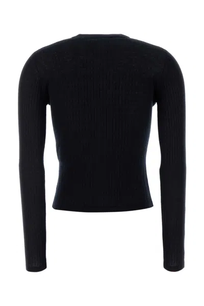 Max Mara Midnight Blue Silk Blend Potus Cardigan In Black