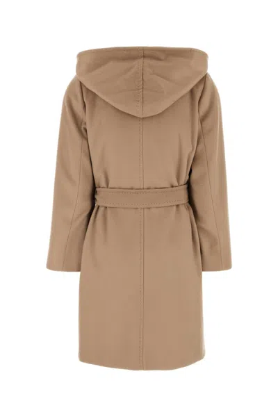 Max Mara Camel Wool Newmang Coat In Brown
