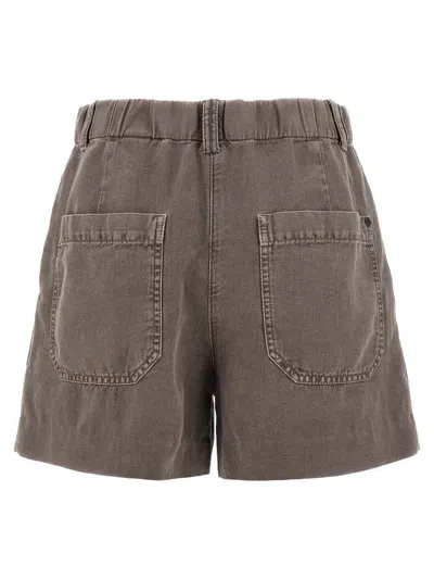Brunello Cucinelli Linen Cotton Shorts Bermuda And Short Brown In Brown