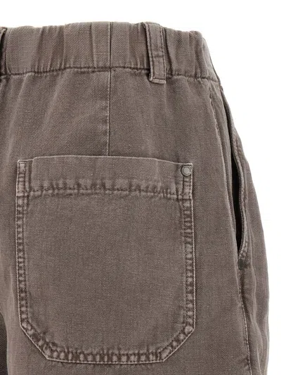 Brunello Cucinelli Linen Cotton Shorts Bermuda And Short Brown In Brown