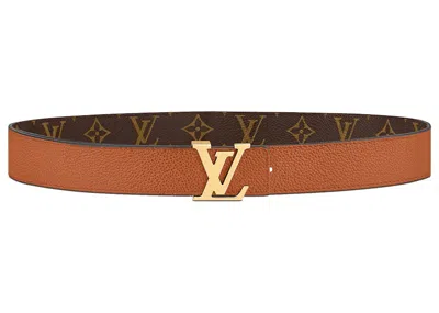 Pre-owned Louis Vuitton Women's  Lv Initiales 30 Mm Reversible Belt Monogram In Tan Brown
