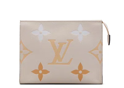 Pre-owned Louis Vuitton Women's  Toiletry Pouch 26in Cream/saffron