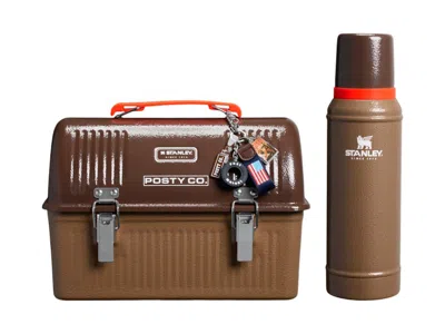 Pre-owned Stanley X The Post Malone Legendary Classic Bottle And Lunch Box Set In Post Malone Hammertone Coyote Brown
