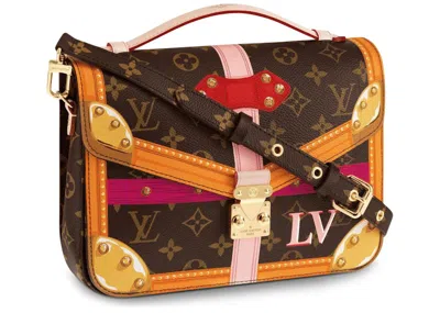 Pre-owned Louis Vuitton Women's  Pochette Metis Monogram Summer Trunk Collection In Brown/pink In Multi