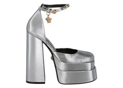 Pre-owned Versace Medusa Aevitas Platform Pumps (women's) Sneakers In Grey In Gray