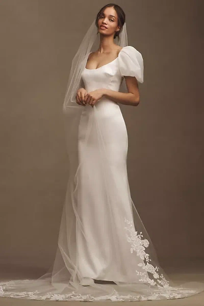 Amsale Sequin Shimmer Lace Border Cathedral Veil