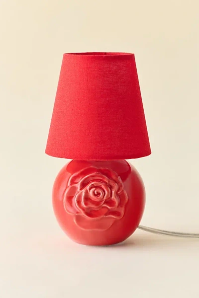 Urban Outfitters Sculpted Rose Mini Table Lamp In Red At