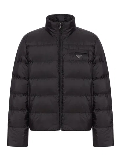 Prada Re-nylon Down Jacket In Black
