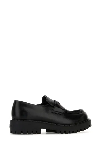 Prada Mocassini In Pelle Nera  Uomo
