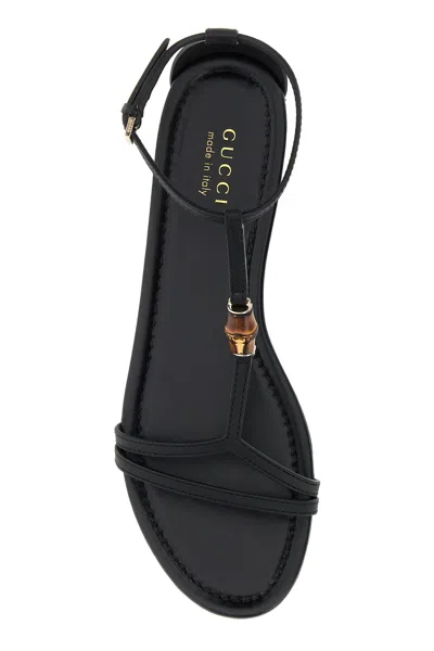 Gucci Bamboo Leather Sandals In Black