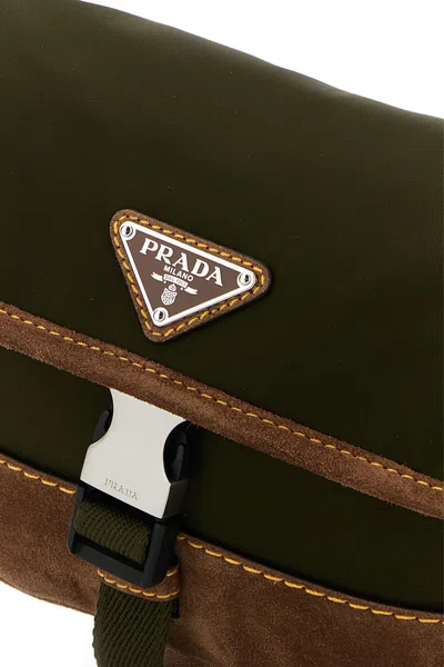 Prada Marsupio Bicolor In Re-nylon E Pelle Scamosciata  Uomo