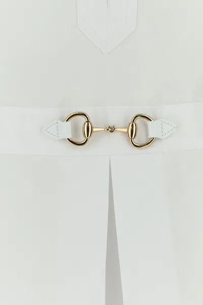 Gucci Abito Chemisier In Popeline Bianco Donna In Multi