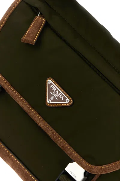 Prada Borsa A Tracolla In Re-nylon Verde Oliva  Uomo
