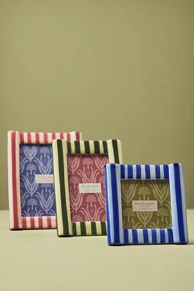 Anthropologie Brooke Striped Picture Frame In Multi