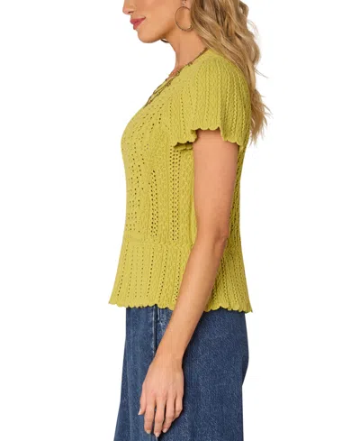 Democracy Women's Crochet Peplum Sweater