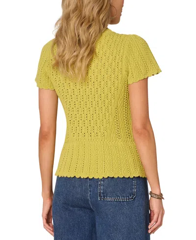 Democracy Women's Crochet Peplum Sweater
