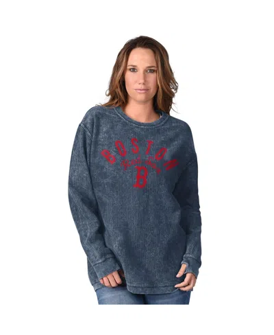 G-iii 4her By Carl Banks Women's Navy Boston Red Sox Comfy Cord Pullover Sweatshirt