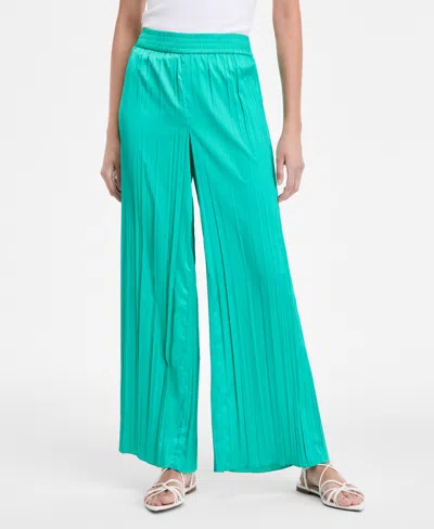 Inc International Concepts Women's Crinkle-satin Pull-on Wide-leg Pants, Exclusively At Macy's