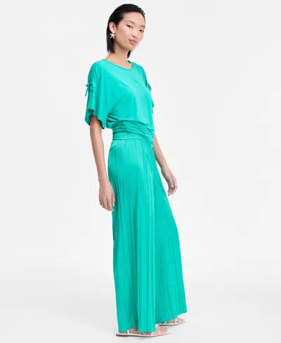 Inc International Concepts Women's Crinkle-satin Pull-on Wide-leg Pants, Exclusively At Macy's