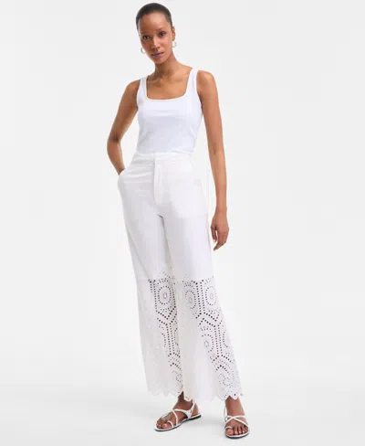 Inc International Concepts Women's Cotton Eyelet Pants, Exclusively At Macy's
