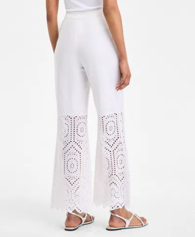Inc International Concepts Women's Cotton Eyelet Pants, Exclusively At Macy's