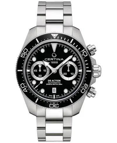 Certina Men's Swiss Automatic Chronograph Ds Action Stainless Steel Bracelet Watch 45mm