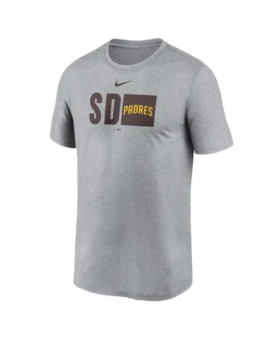 Nike Men's Heather Gray San Diego Padres Tricode Legend Performance T-shirt In Gray